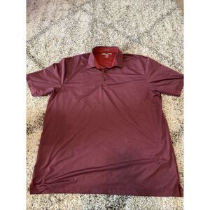 Greg Norman ML75 Play Dry Mens Golf Polo Shirt Burgundy Maroon Striped XL